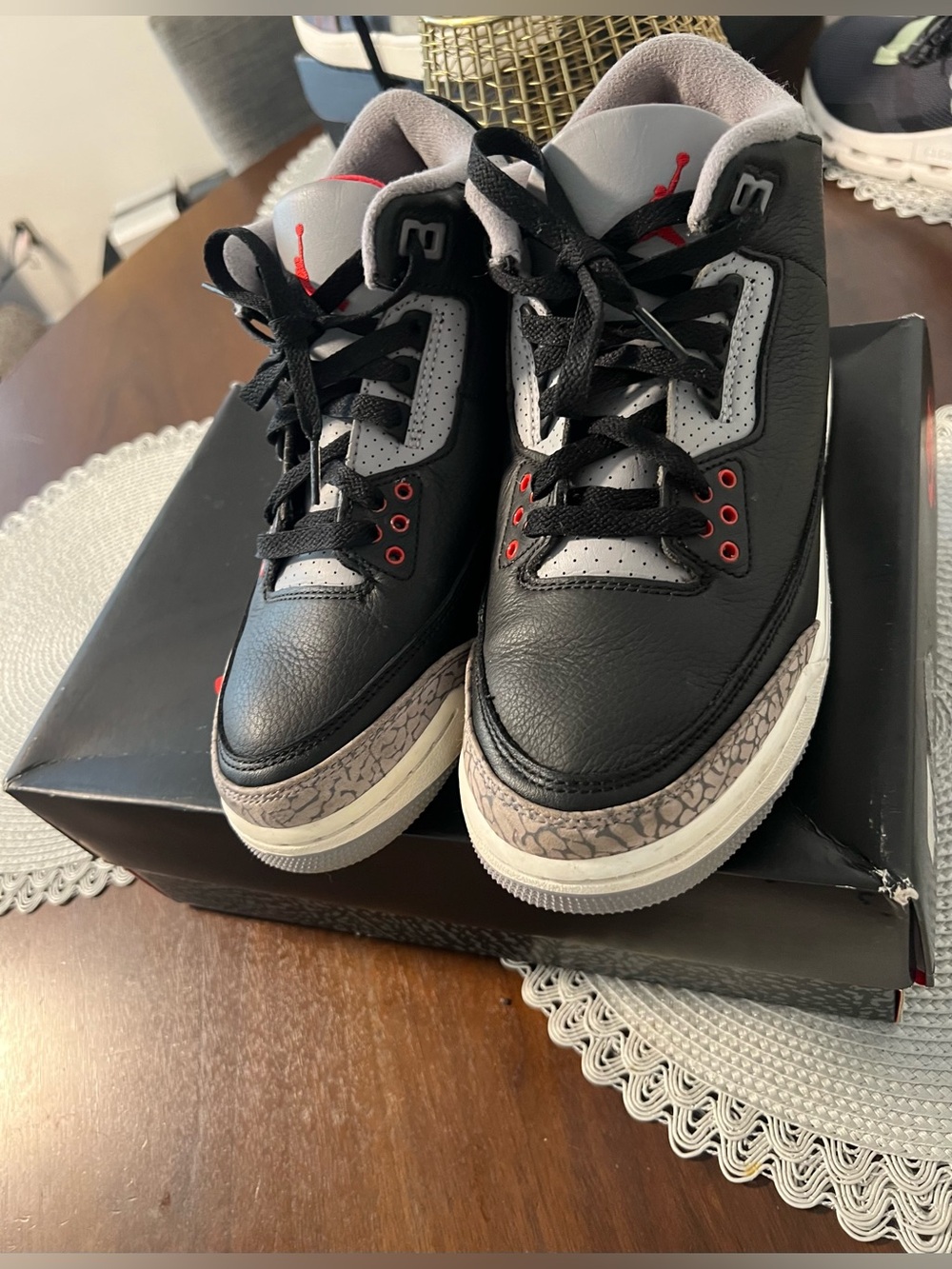 Nike Kids Black, Gray and Red Retro Basketball Sneakers